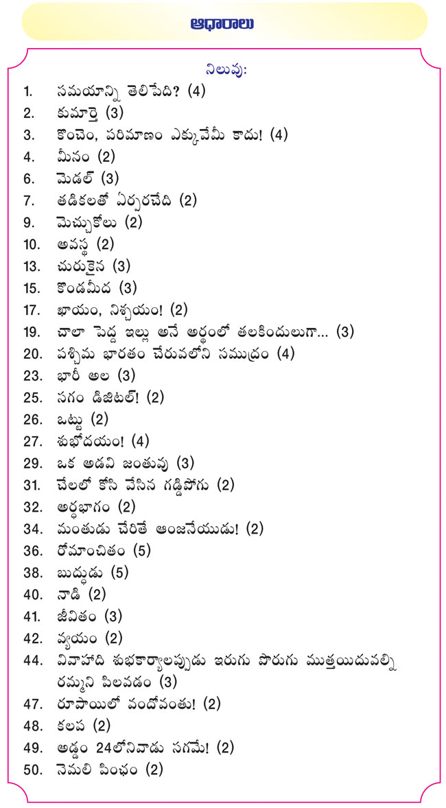 పదవినోదం teluguwordpuzzleandsudokupuzzleineenadusundaymagazine