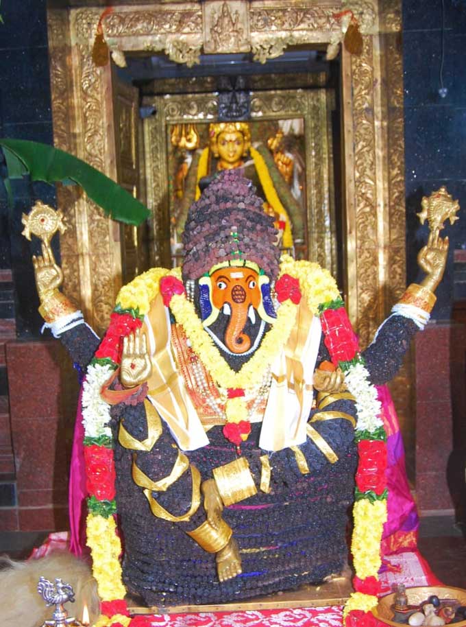 ఉత్తరాంధ్ర ప్రసిద్ధి చెందిన అనకాపల్లి నూకాలమ్మ ఆలయంలో వినాయక చవితి వేడుకలు ఘనంగా నిర్వహించారు. రుద్రాక్ష మాలలతో తయారు చేసిన వినాయక ప్రతిమకు ప్రత్యేక పూజలు చేశారు.