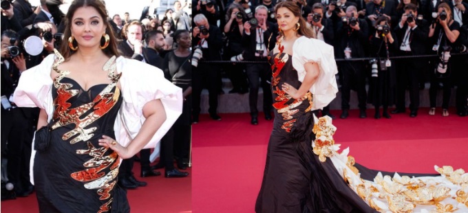 Cannes: బ్లాక్‌ డ్రస్‌లో మెరిసిపోతూ.. బాడీ పాజిటివిటీని చాటిన ఐశ్వర్య!